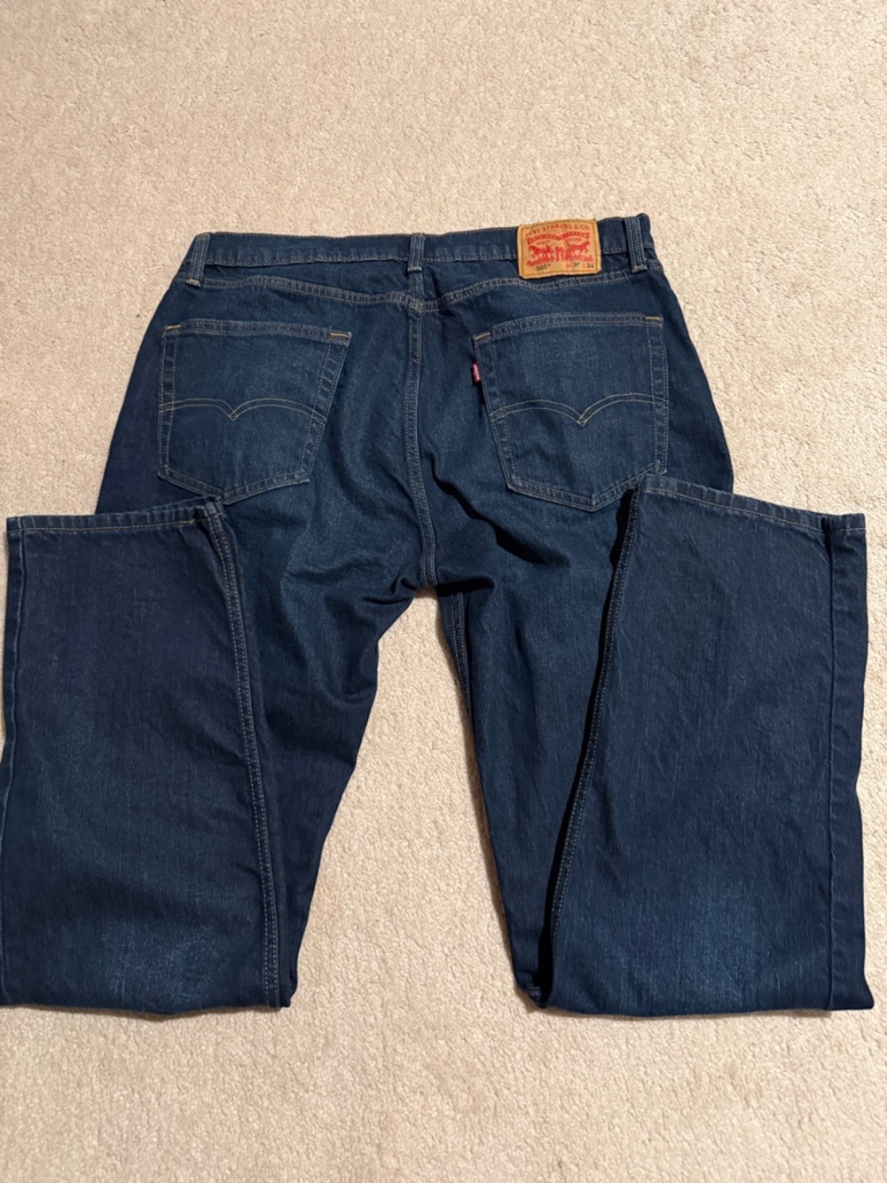 Levi's 505 Dark Blue Straight-Leg Men’s Jeans - Picture 4 of 7